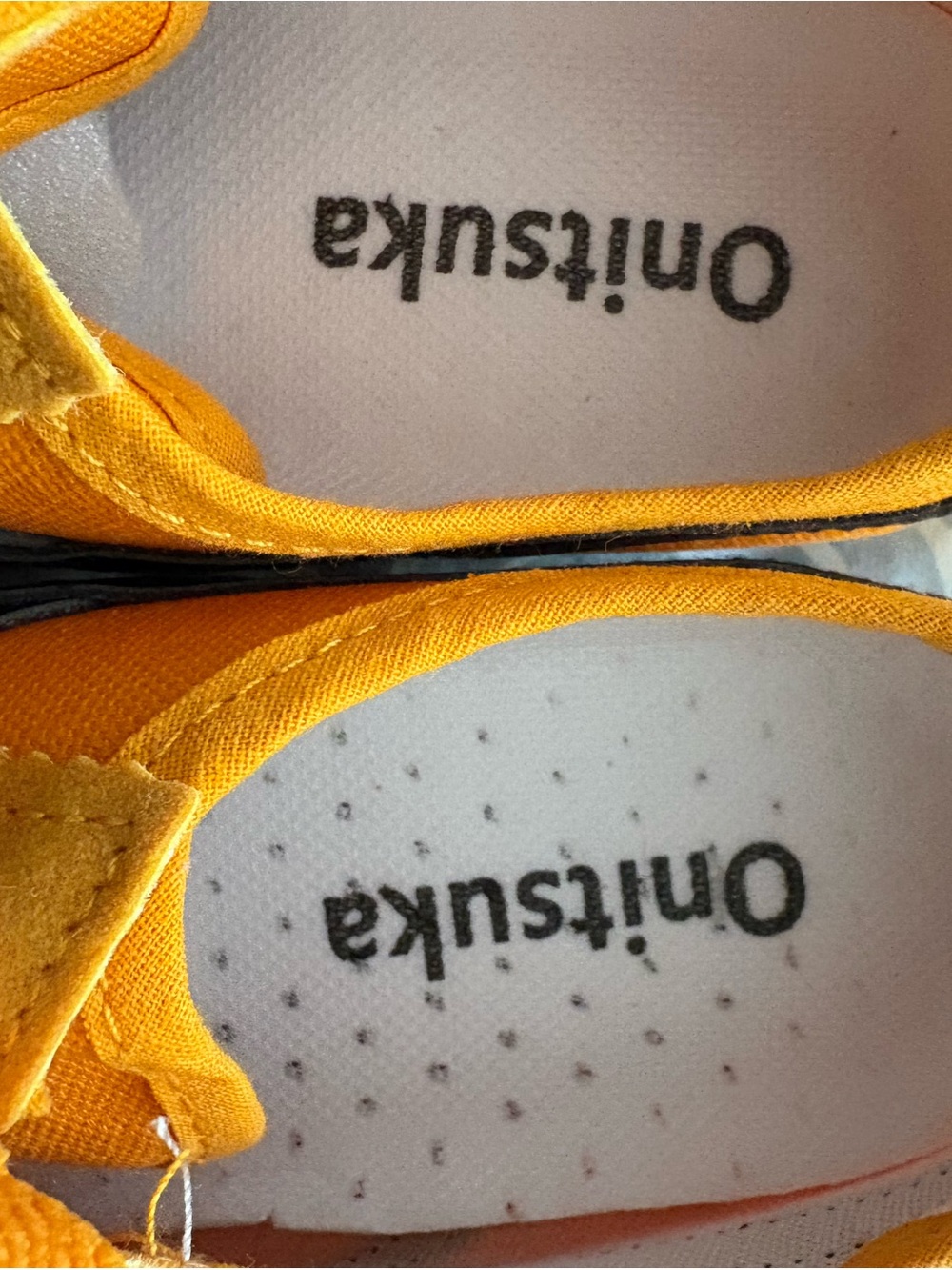 Onitsuka Tiger by Asics Bright Orange Sneakers with Black Stripes - Picture 3 of 4